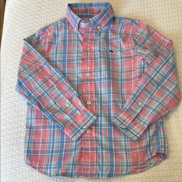 Vineyard Vines Other - Vineyard Vines Kids Plaid Shirt - Pink and Blue